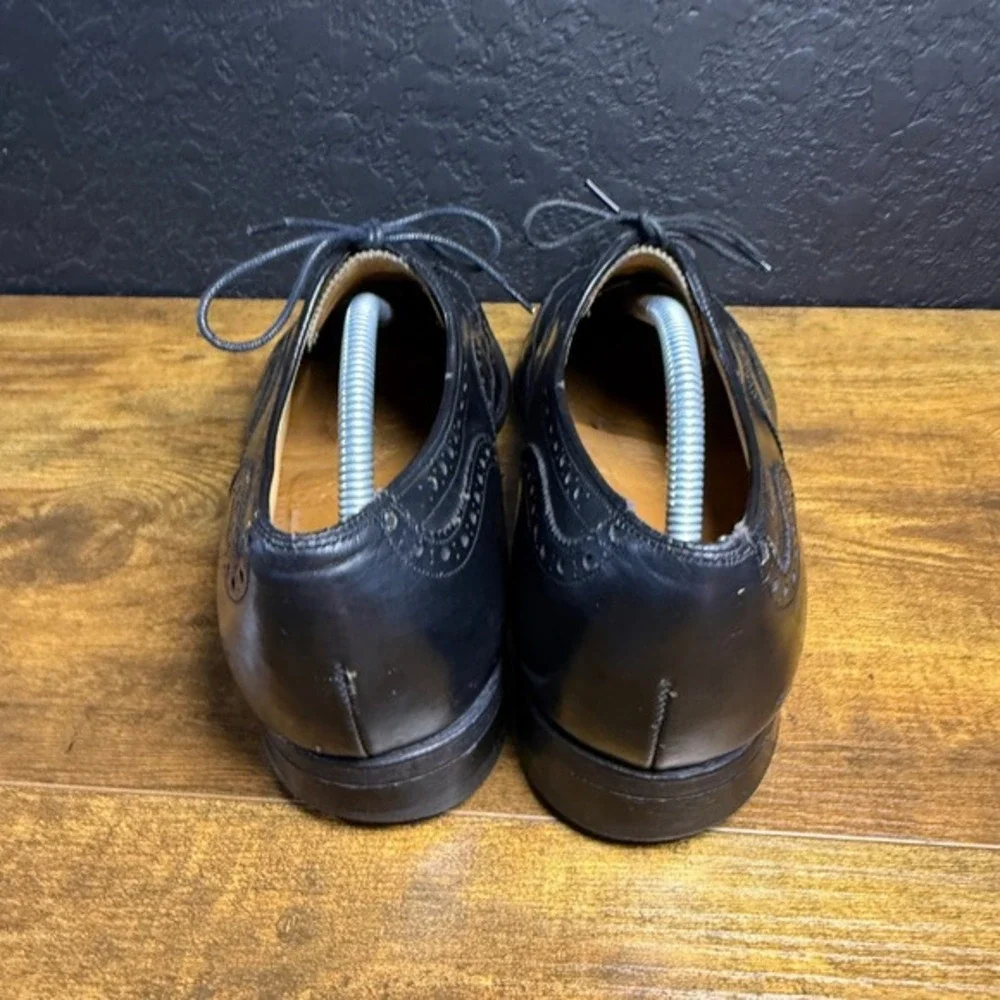 Johnston & Murphy Aristocraft‎ 24-8555 Black Leather Wingtip Oxford Mens 10.5 N